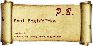 Paul Boglárka névjegykártya